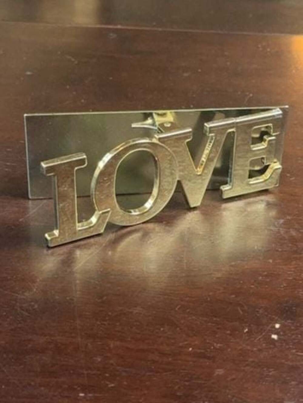 Vintage Gold Tone LOVE Lettering Clip Desk Paperweight or Ornament